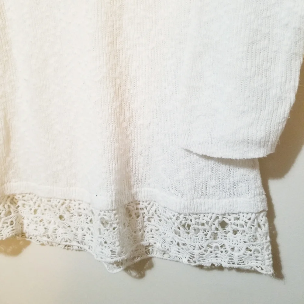 LOFT White Crew Neck Sweater Soft Knit Essential - Picture 2 of 6